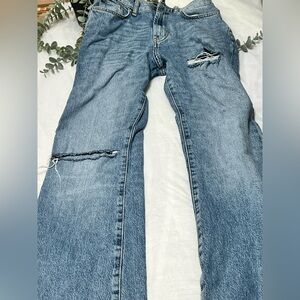 BDG Stretch High Rise Flare Light Wash Distressed Jean Size 26